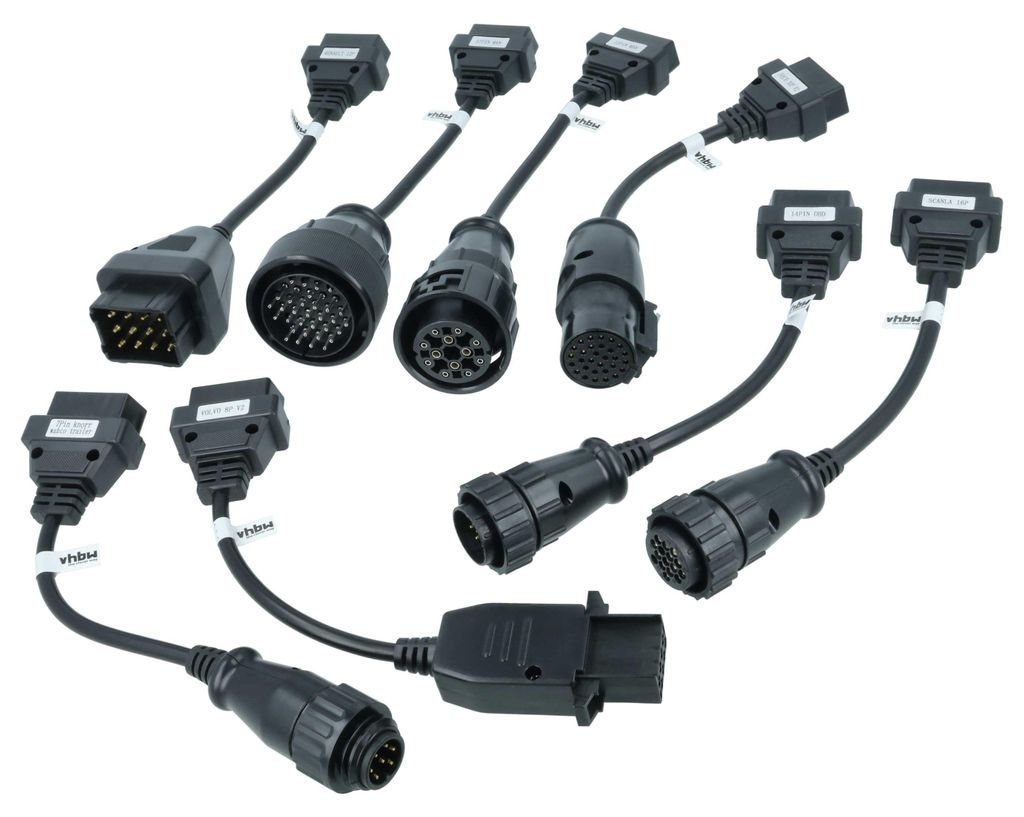 vhbw 8-tlg. OBD Adapter-Set auf OBD2 kompatibel mit Iveco Produktbild 