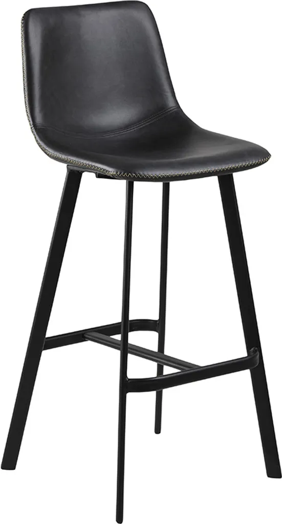 Tabouret de bar Thora noir Smuk - Siège de cuisine haut pour îlot central