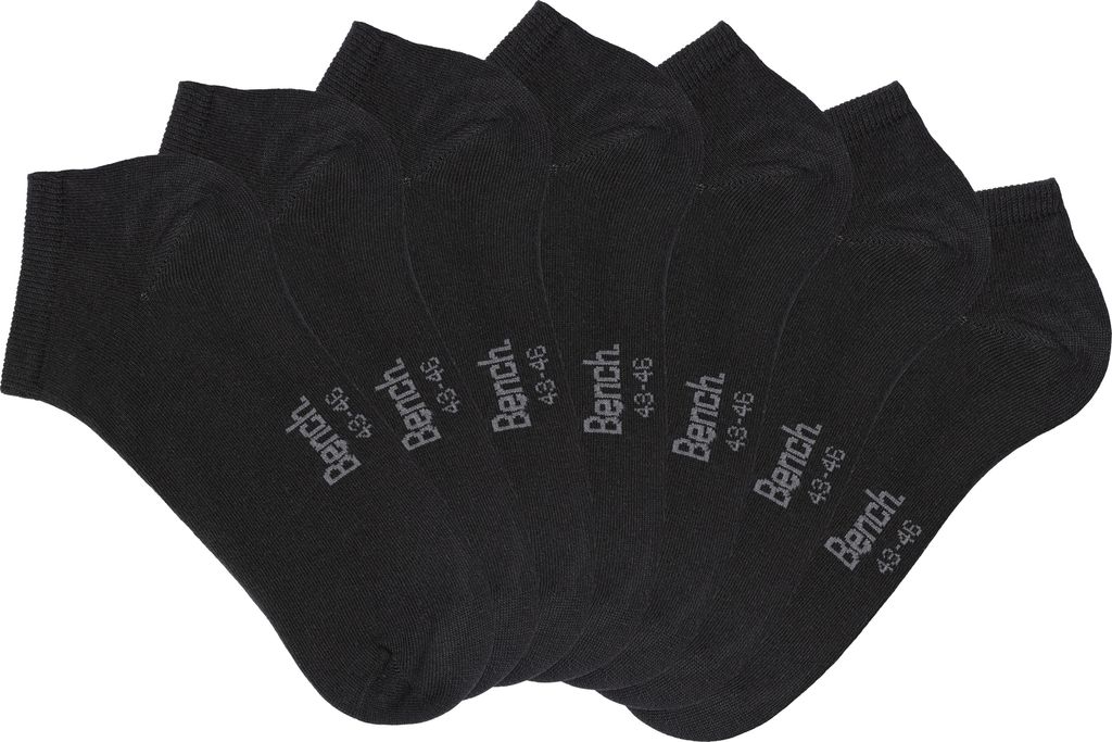 Bench Sneakersocken 7 -teilig 7x schwarz Größe 35/38 Sockengröße