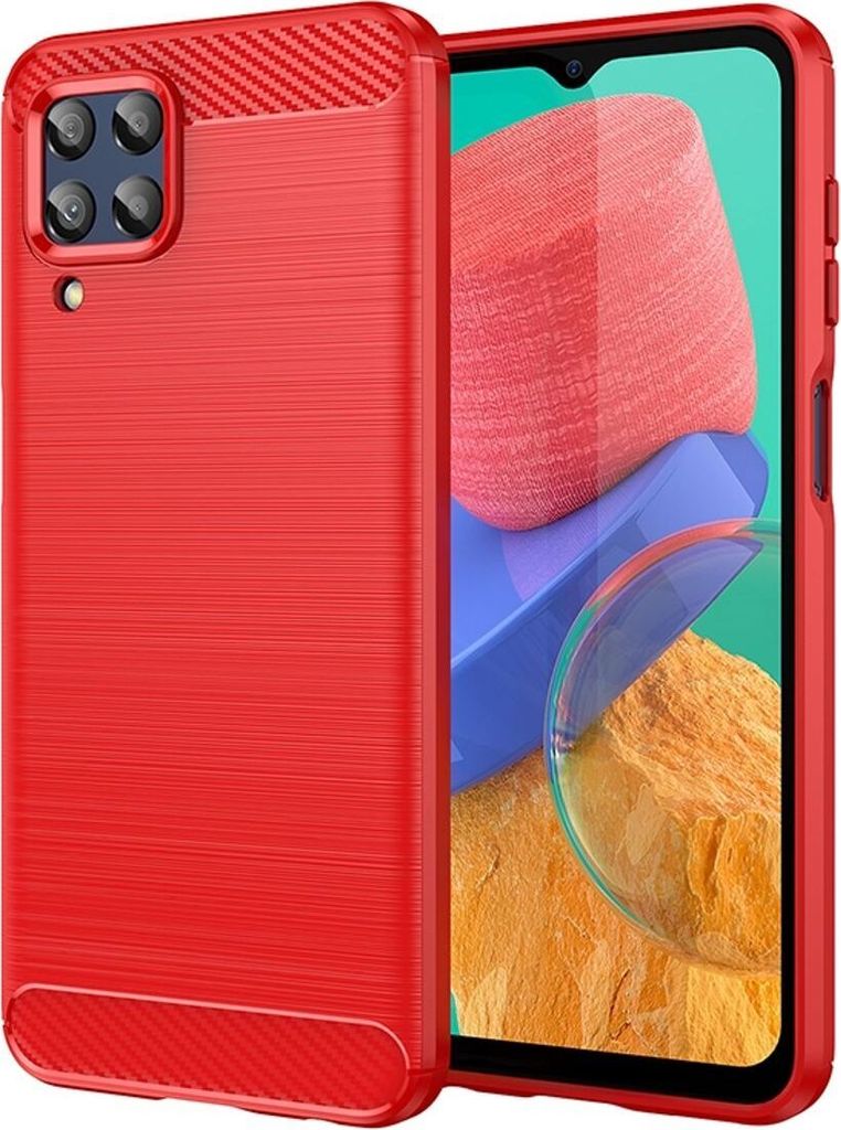 König Design Hülle kompatibel mit Samsung Galaxy M33 Kunststoff Soft Handyhülle - Handy Case Rot
