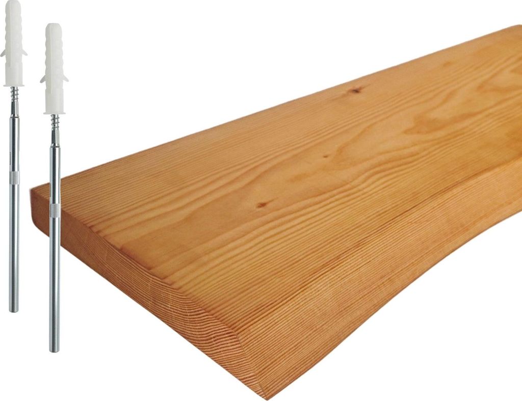 Regal aus Massivholz mit Baumkante - Rustikales, schwebendes Design