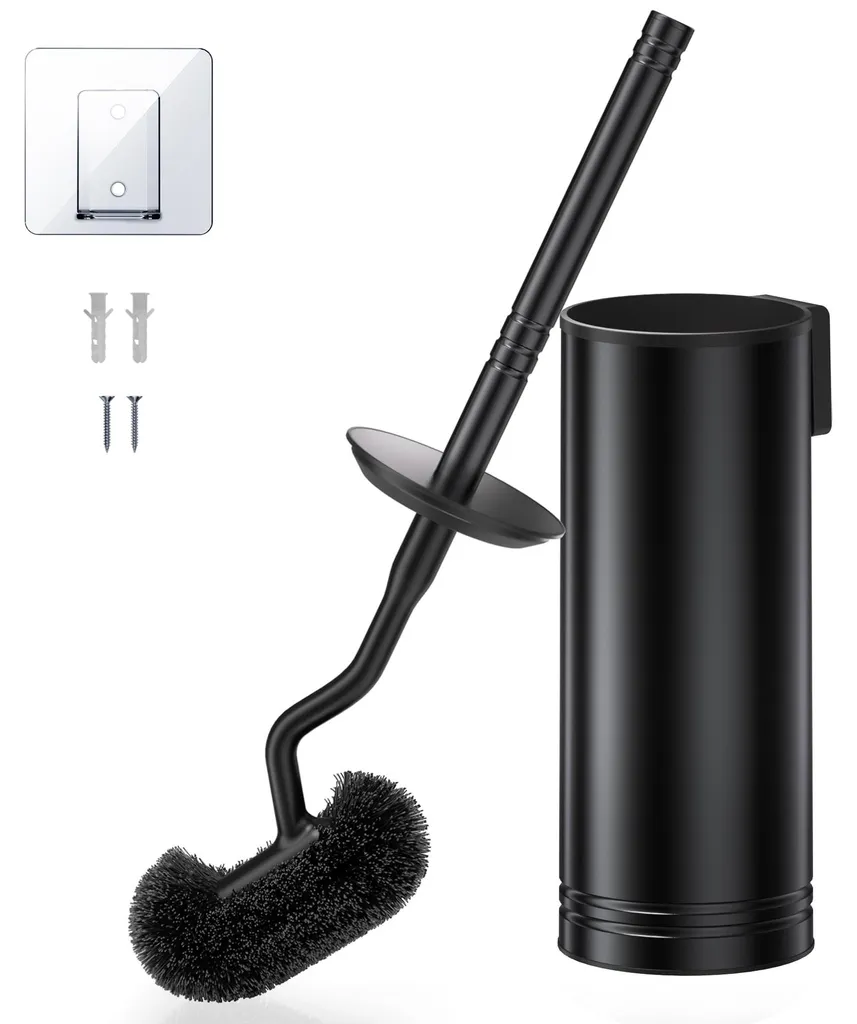 Brosse de Toilettes Anti-Gouttes Inox Noir pour Finir avec la Rouille