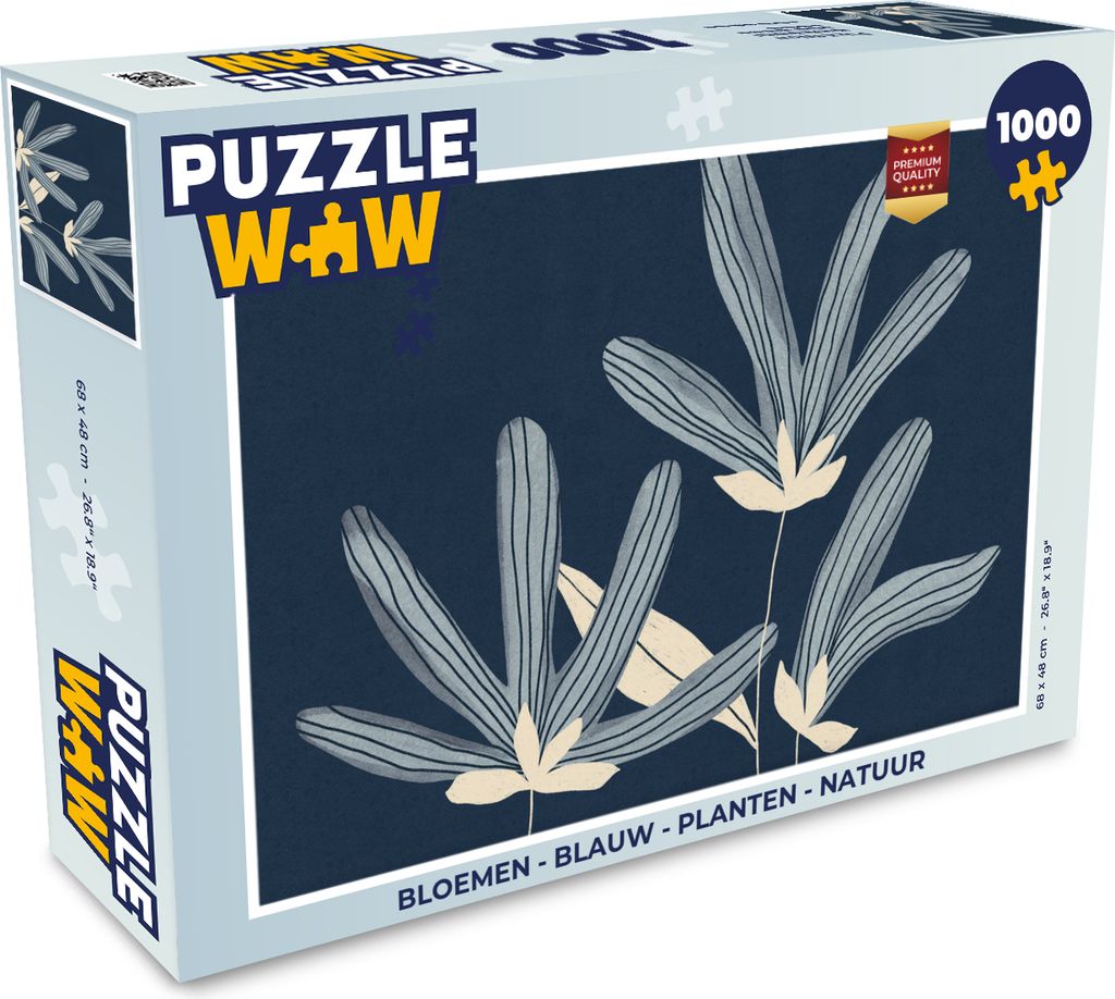 MuchoWow Puzzle 1000 Teile Blumen - Blau - Pflanzen - Natur - Erwachsene - Rätsel