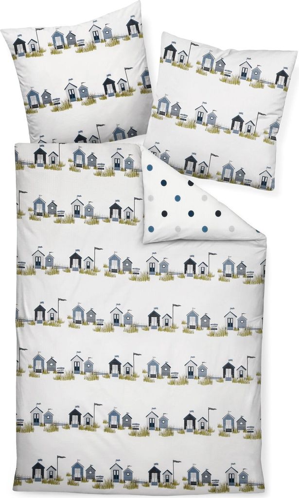 Janine Design Mako-Soft-Seersucker Bettwäsche-Garnitur TANGO 20050 Farbe maritim Größe 155x200 + 80x80 cm