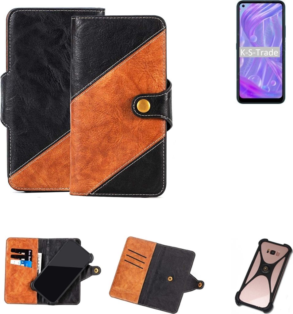 K-S-Trade Handyhülle Schutzhülle Bookstyle Case Wallet-Case kompatibel mit HiSense Infinity H50 Lite Handy Cover Bumper Klapphülle schwarz