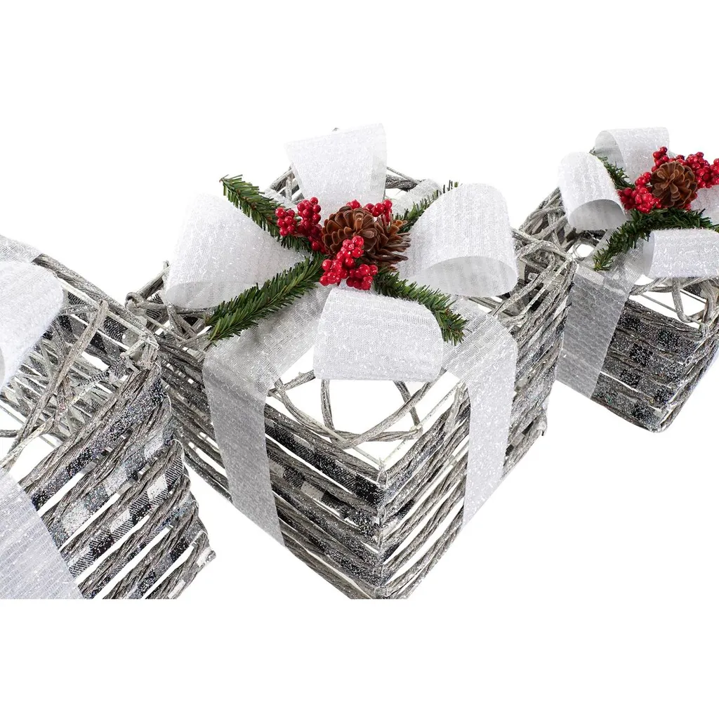 Set de Boîtes en Rotin Multicolore 25x29 cm avec Structure Métallique