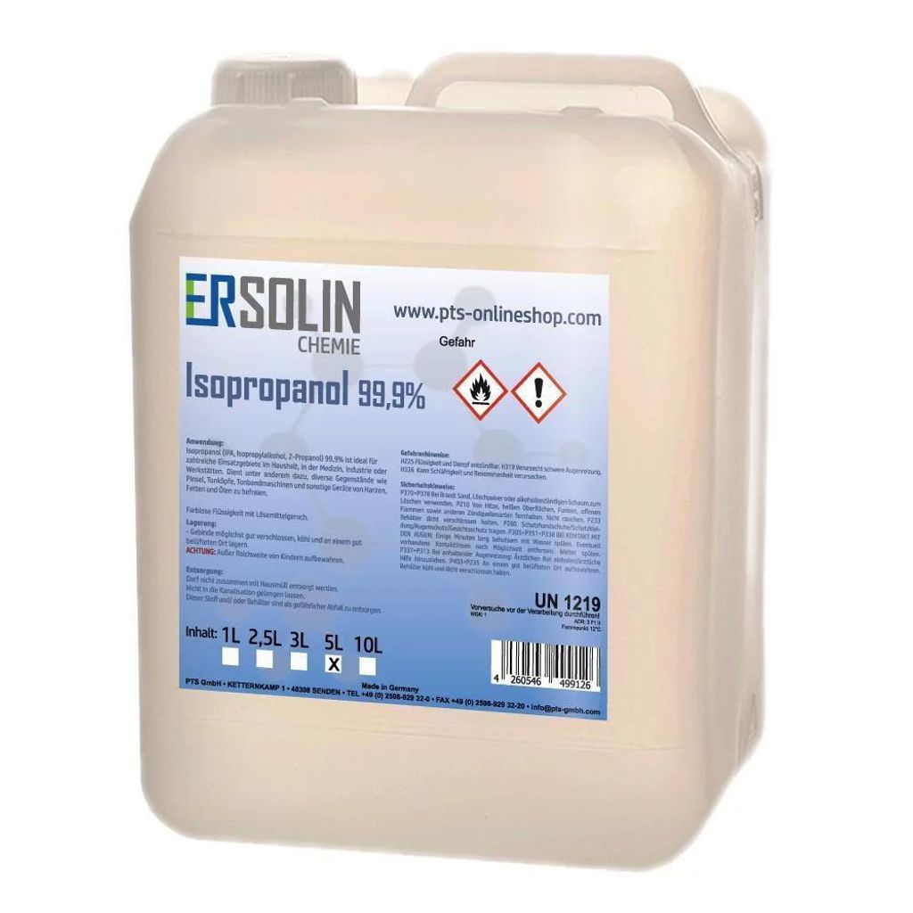 Isopropanol 99,9% 5L sehr ergiebig IPA Entfetter Reiniger