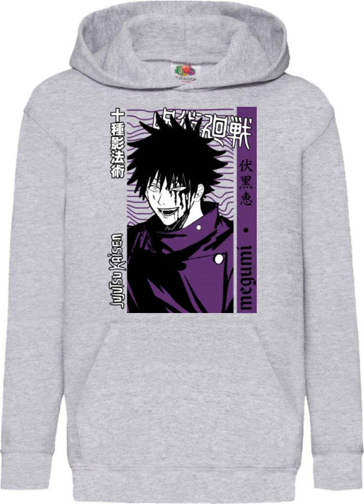 Kinder Kapuzenpullover Japan Manga Comics Anime Jujutsu Anime Manga Kaisen Megumi Fushiguro Var-046 Megumi Fushiguro, 9-11 Jahr - 140 / Grau