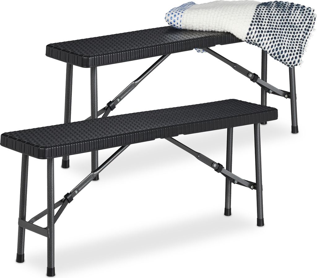 Relaxdays Bierbank 2er Set, faltbare Partybank für Terrasse Produktbild 
