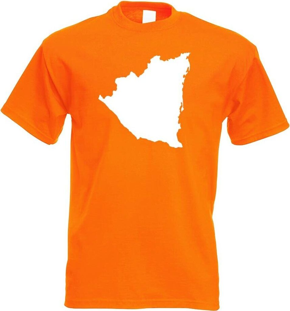 Kiwistar - T-Shirt - orange - Nicaragua Umriss Kontur Herren Funshirt Bedruckt Design Sprüche Spruch Motive - mit Motiv Bedruckt - Funshirt Design...