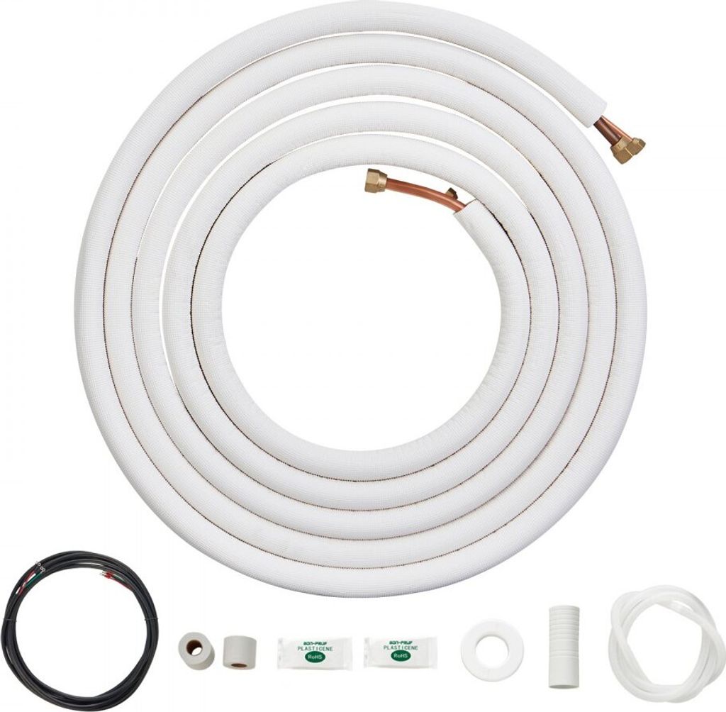 Mini Split Leitungsset 7620mm Kupferrohr - AC Anschlusskabel 6,4x12,7mm - Klimaanlage Zubehör - effizienter Kältemittelkreislauf