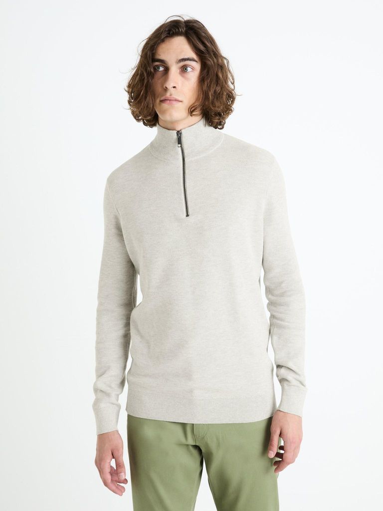 Celio Hellgrauer Herren-Basic-Pullover von Celim XL