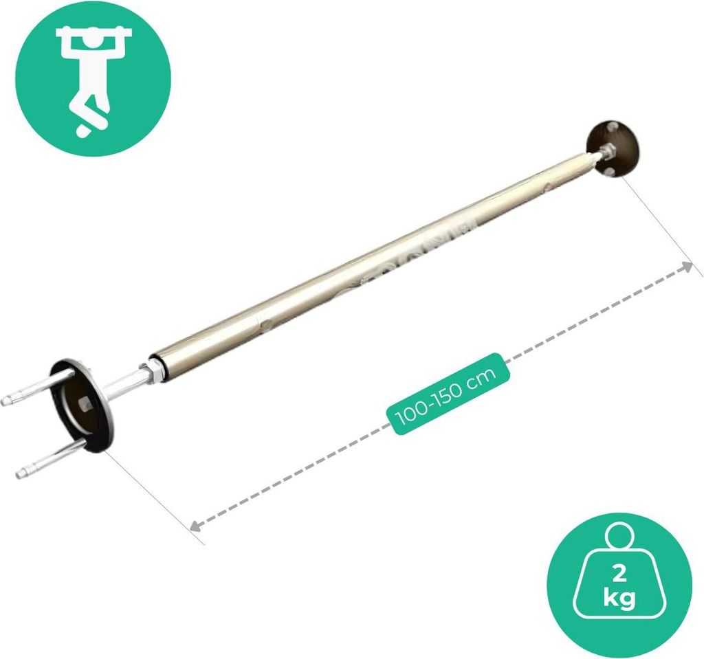 Klimmzugstange 100 - 150 cm - silber, Klimmzugstange zur Produktbild 