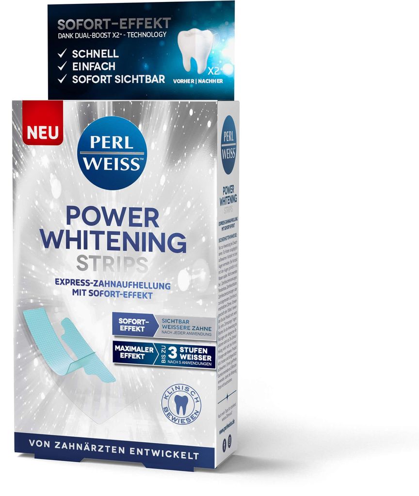 PERLWEISS Power Whitening Strips Express-Zahnaufhellung (5 x 2 Sf)