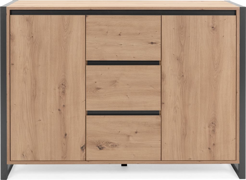 finori Denver 2 Kommode, Nachbildung Artisan Oak / anthrazit Maß: B x H x T ca. 120 x 88 x 40 cm