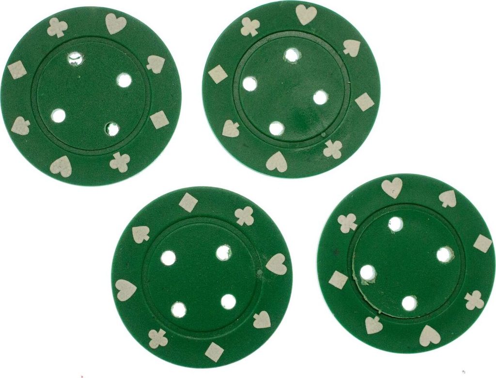 4x Jeton Pokerchips Knöpfe Poker 4x Jetons Miniblings Knopf Karneval 40mm grün