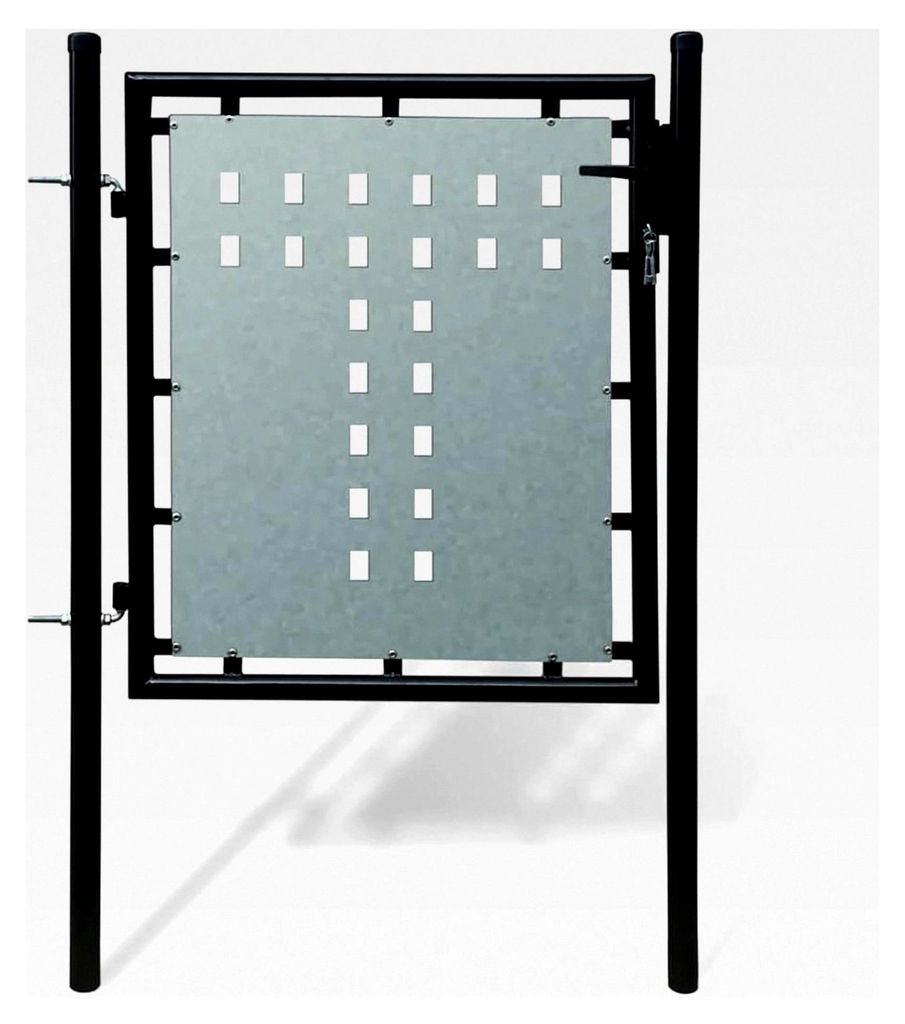 Stahlzauntor Garten Eingangstor Schwarz 100x150 cm