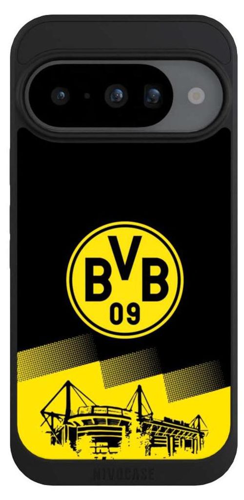 NIVOCASE Handyhülle für Google Pixel 10 Hülle NIVOpure Case Schwarz BVB Borussia Dortmund Stadion