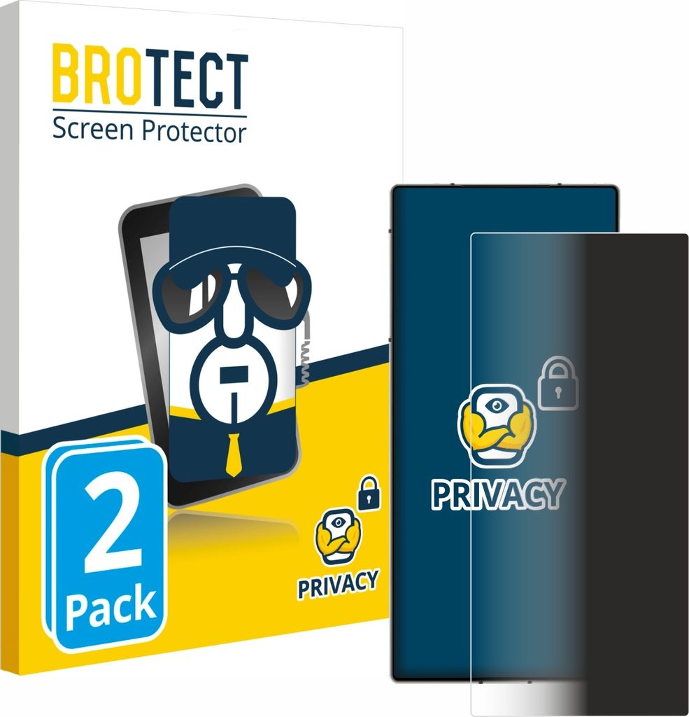 2x BROTECT Sichtschutzfolie für ZTE Nubia Z60 Ultra Anti-Spy Privacy Sichtschutz Blickschutz Folie Blaulicht-Schutz