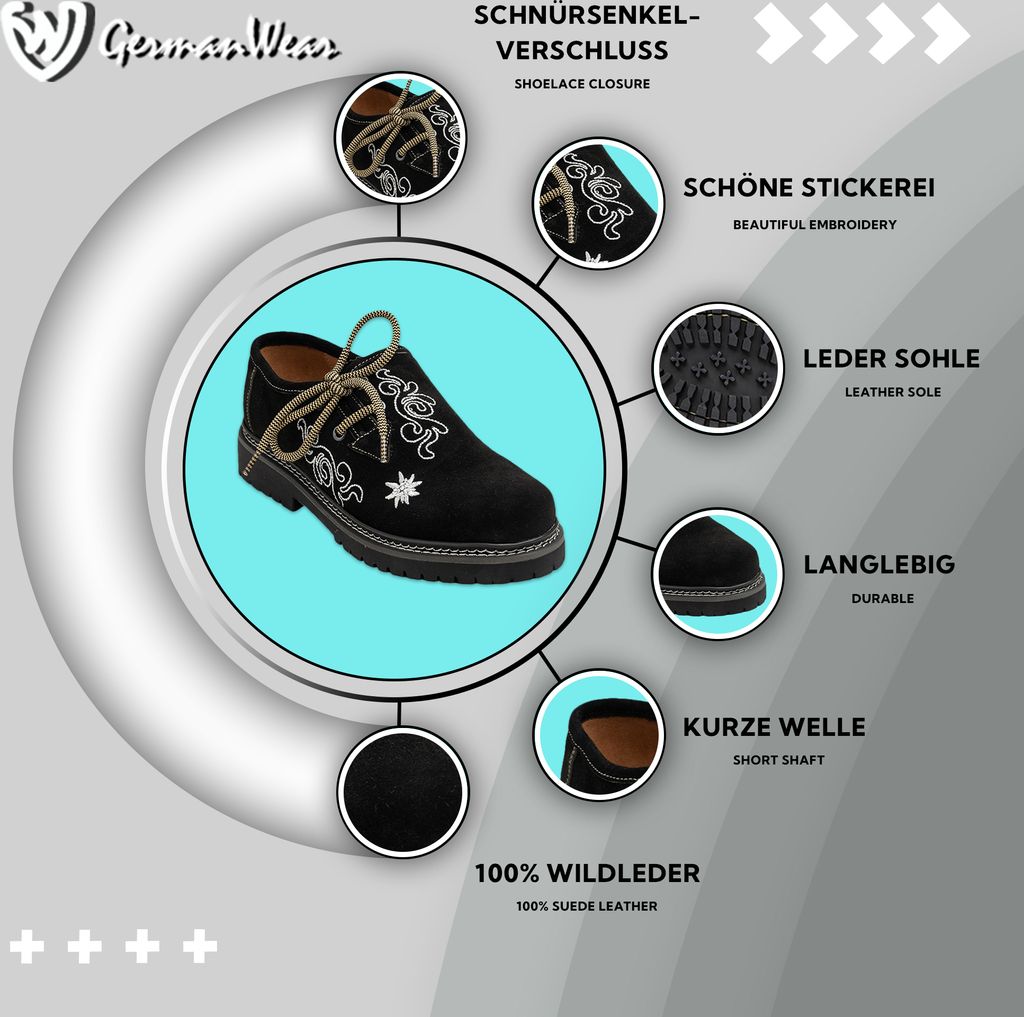 Damen Haferlschuhe Trachtenschuhe für Trachten lederhosen, Produktbild 9