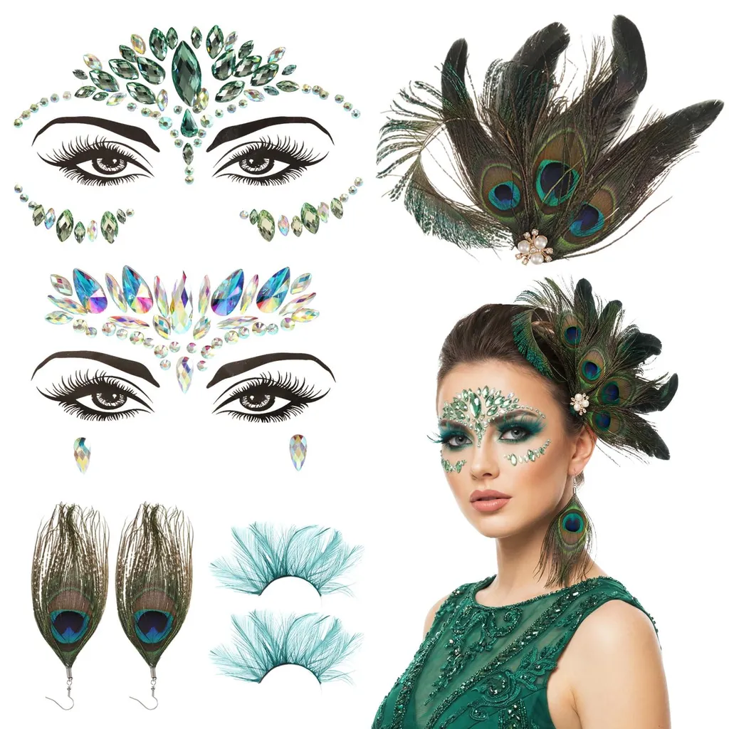 Accessoires cheveux mariage plumes de paon pour coiffure mariée élégante