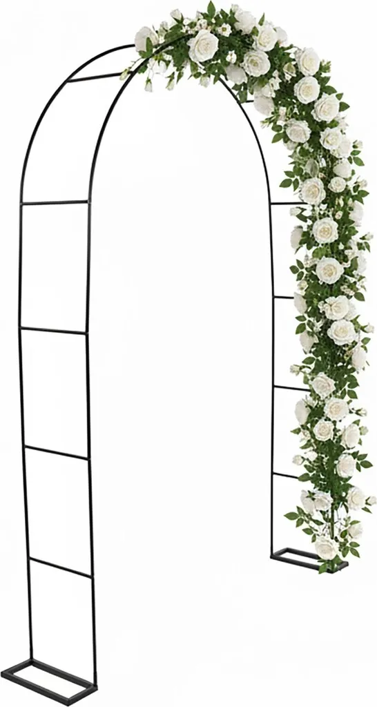 Arche de jardin en métal époxy noir, support de croissance pour clématites