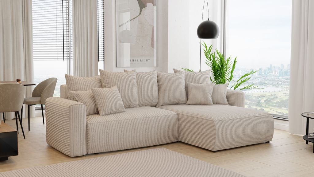 3-Sitzer Ecksofa ANTONIO BARI – 260x160x78cm, Ottomane Produktbild 1
