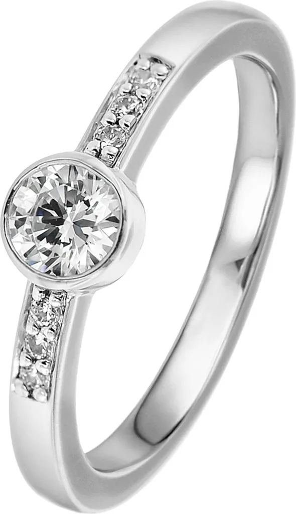 Bague de fiançailles en argent 925 et zirconia brillant pour femme