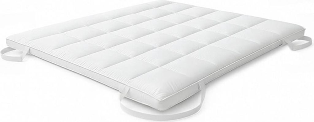 The White Stone Topper 160x190 cm aus 500 g Watte | Gepolsterter Matratzenschoner | Atmungsaktiver Mikrofaserbezug mit elastischen Eckbändern | Ma...