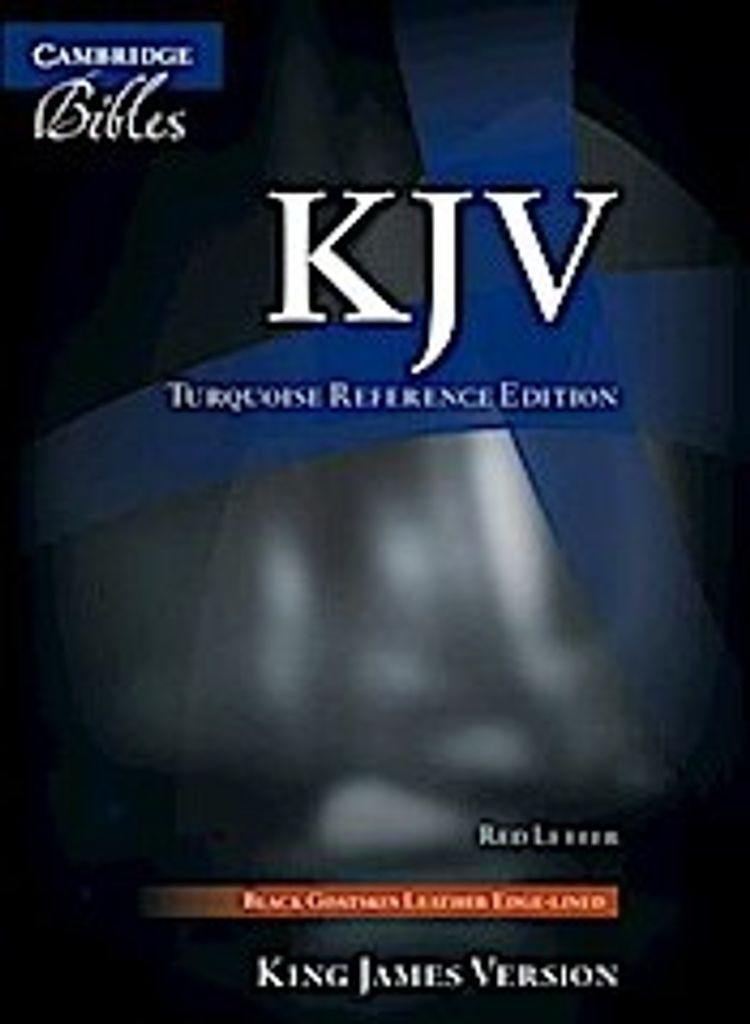 KJV Turquoise Reference Bible, Black Goatskin Leather, Red-letter Text, KJ676:XRL
