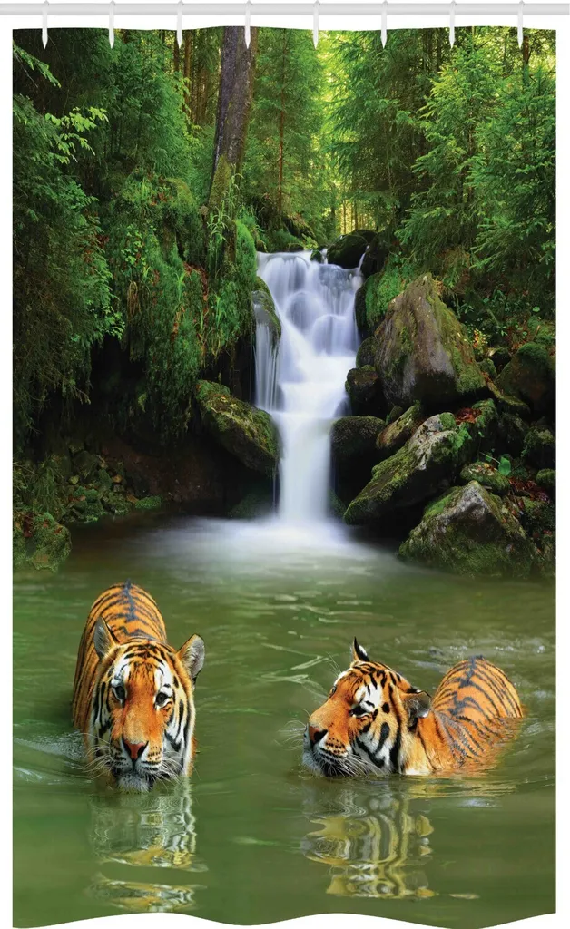 Tenda da Bagno Safari Tigre 120x180 - ABAKUHAUS Tessuto di Qualità