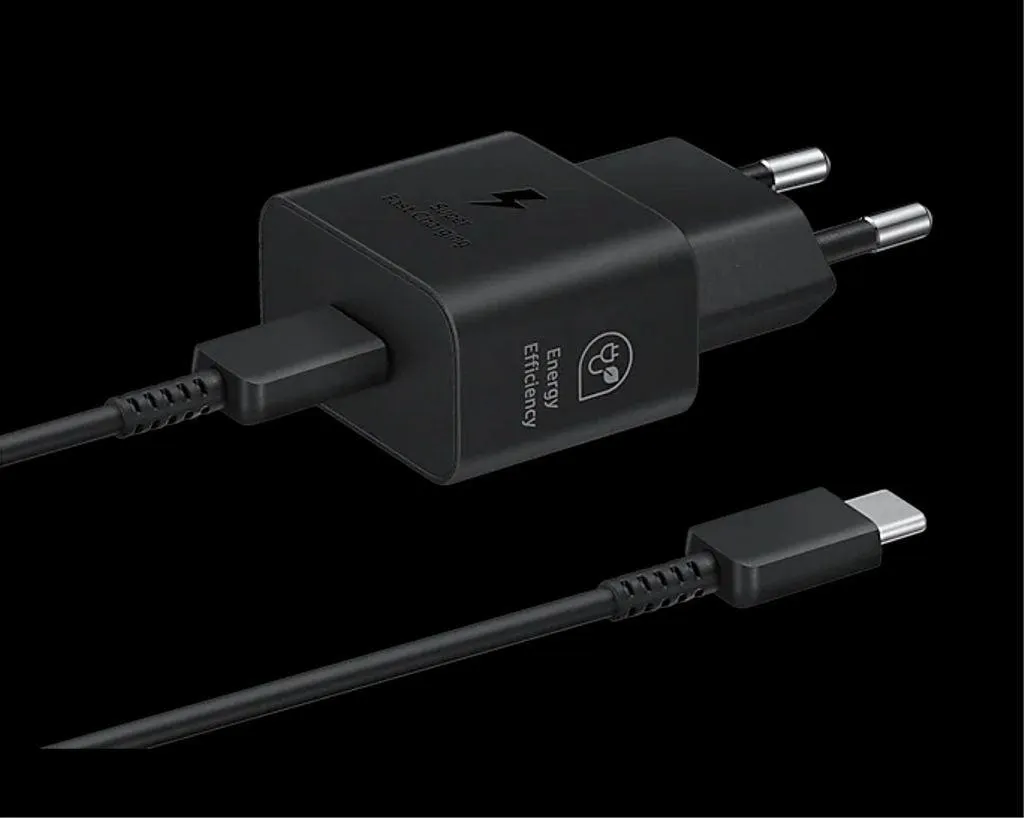 Chargeur rapide Samsung USB-C 25W avec câble USB-C vers USB-C Noir