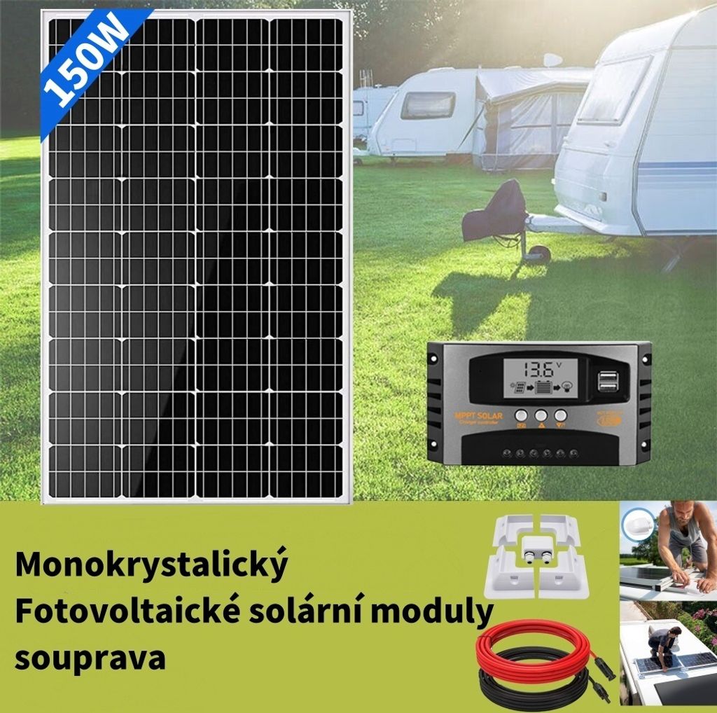 150W sada solárních panelů fotovoltaický solární systém 12V Obrázek produktu 