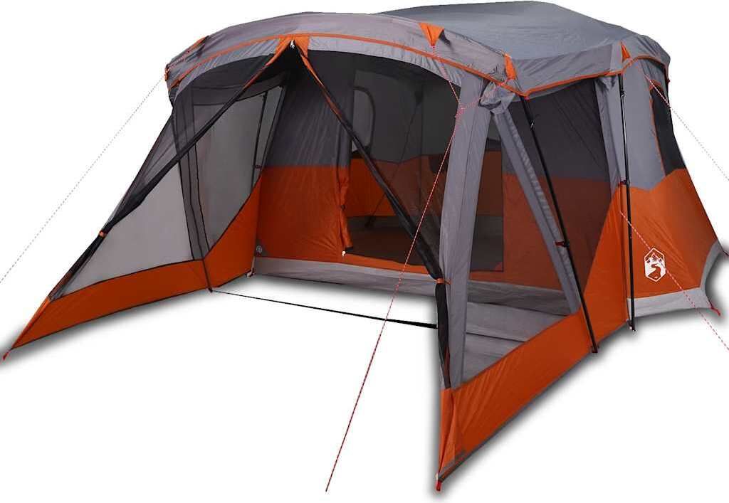 vidaXL Campingzelt mit Vorzelt 4 Personen Orange Wasserdicht
