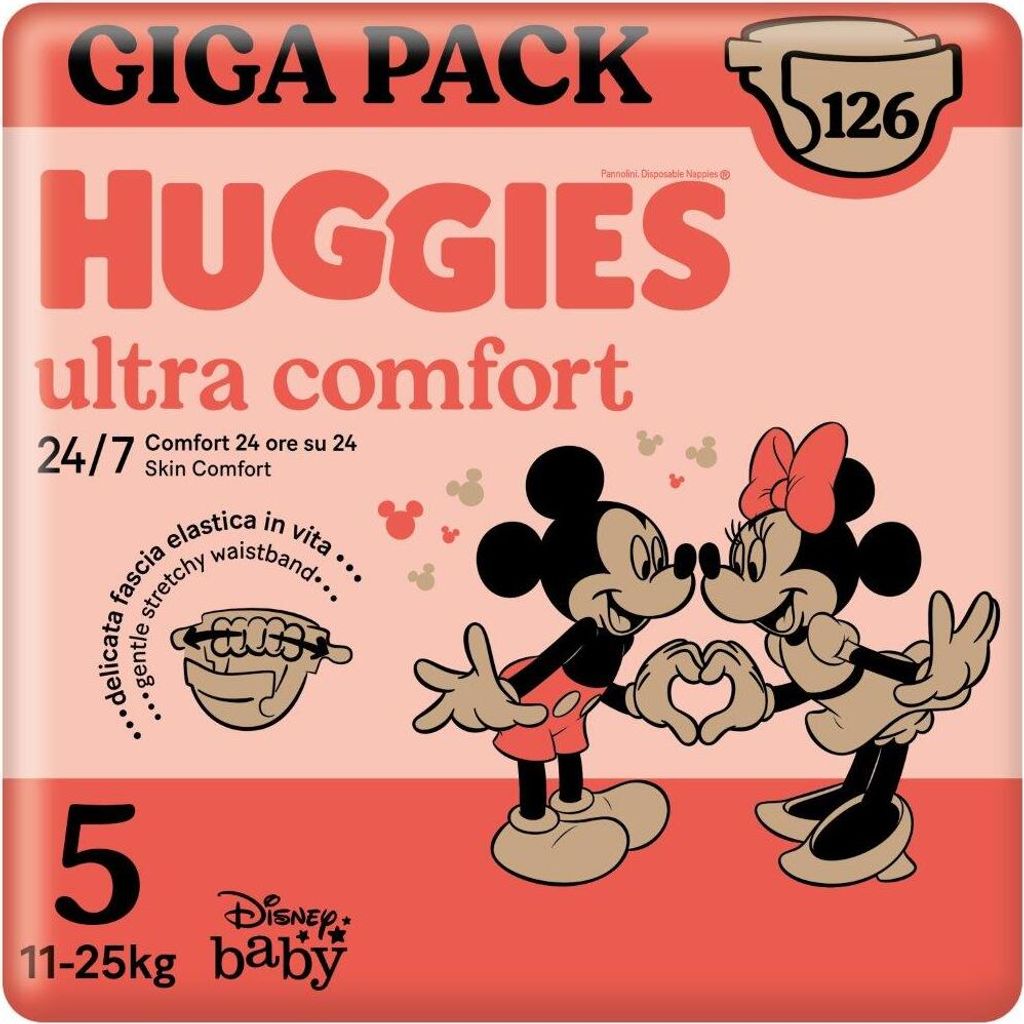 Huggies Ultra Comfort Giga Pack Größe 5 126 Windeln Mickey und Minnie