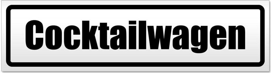 Kiwistar Cocktailwagen Magnetschild Schild magnetisch - 60cm Schwarz - Magnetfolie für Auto PKW Kfz