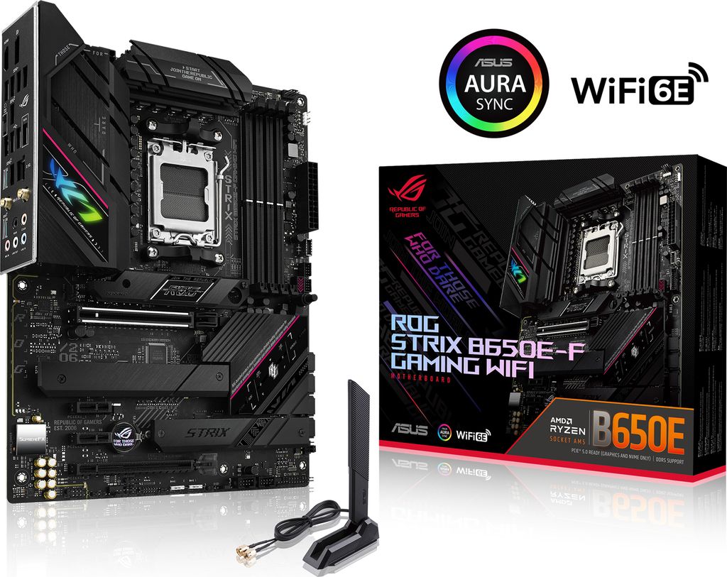 Motherboard - ROG STRIX B650E-F GAMING WIFI - AMD B650 - Produktbild 