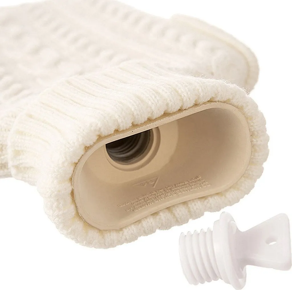 Bouillotte Orion 1.6L caoutchouc durable et housse pull beige douce - 5