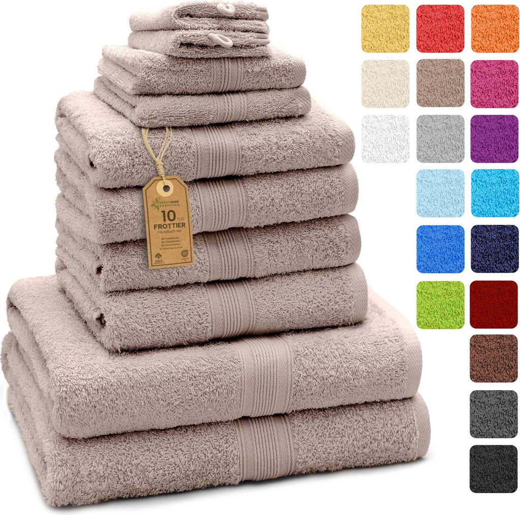 Frottier Handtuch-Set, 4X Handtücher, 2X Duschtücher, 2X Produktbild 