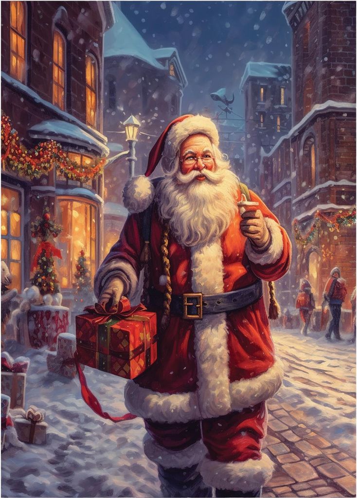 Weihnachtsposter Weihnachtsmann Weihnachten Feiertage 21x15cm P2384_A5