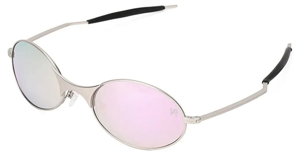 Lunettes de soleil anti-éblouissement polarisées ovales monture grise