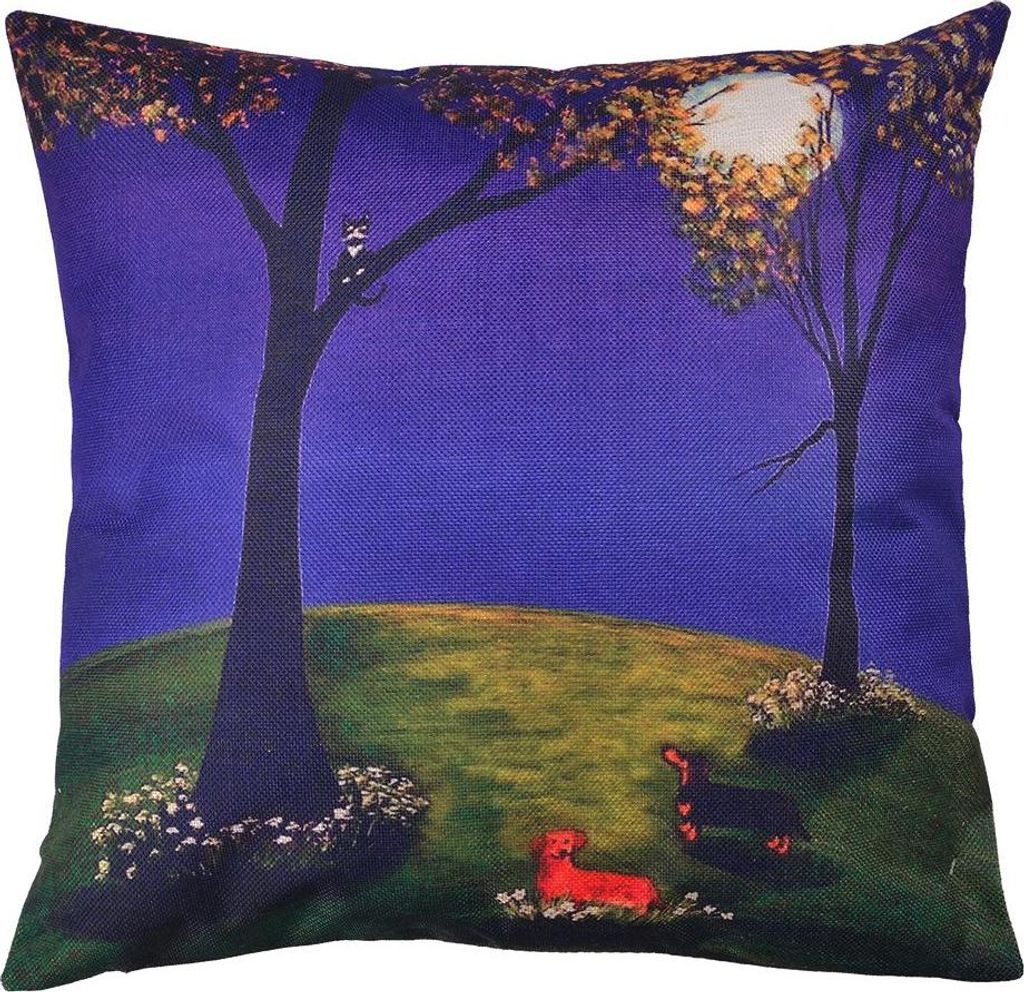 Clayre & Eef Kissenbezug 43x43 cm Blau Grün Polyester