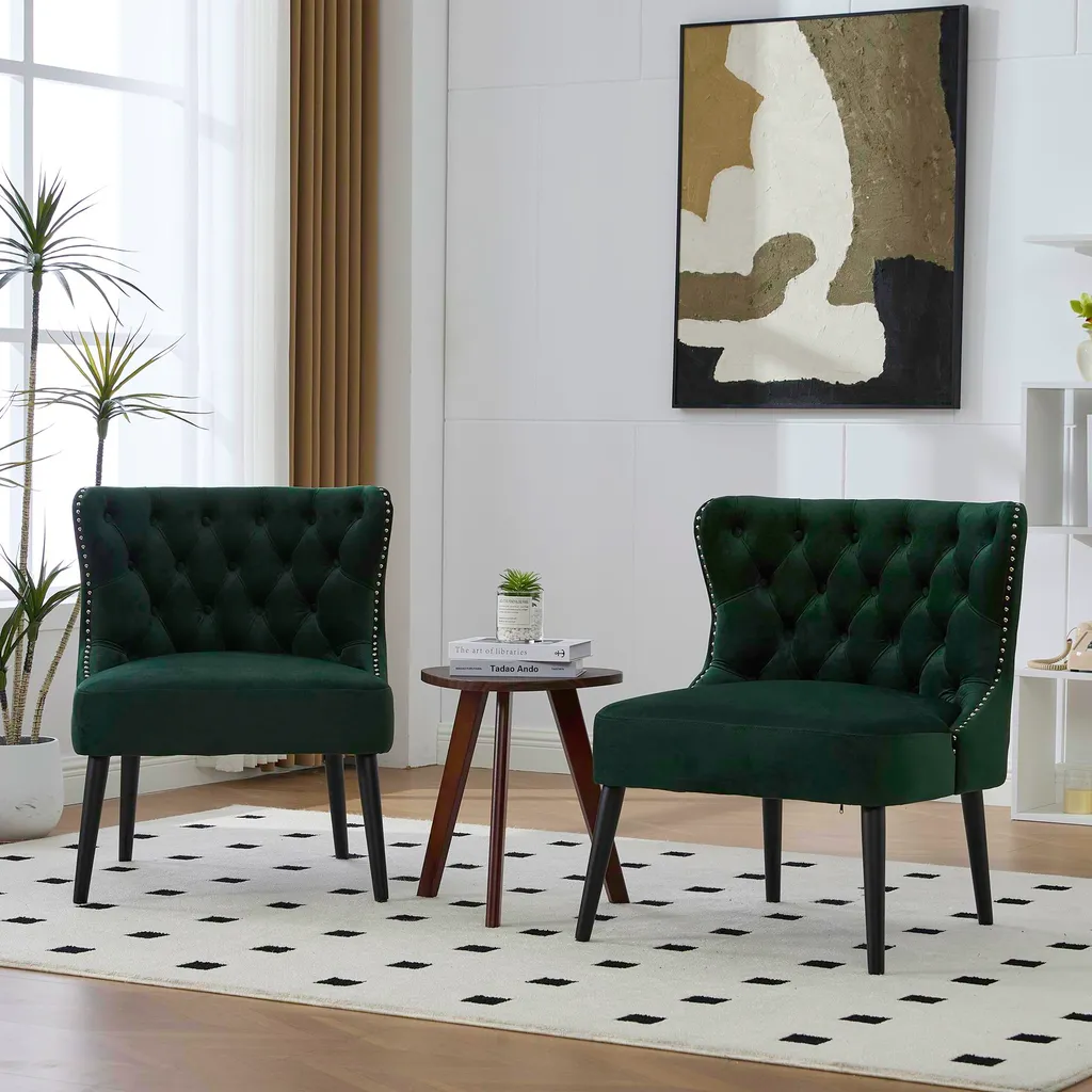 Chaise Ergonomique contre le Mal de Dos - Assise Large et Velours Vert