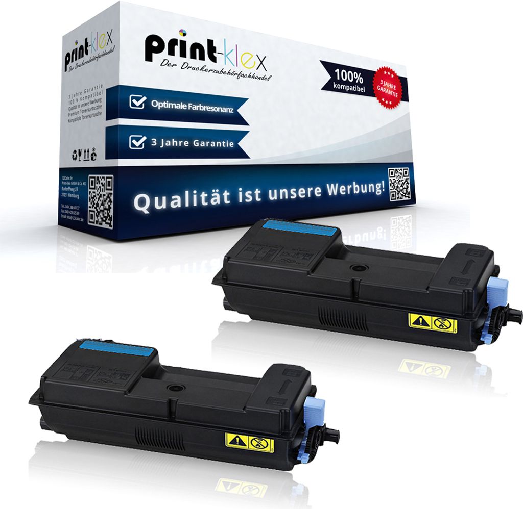 2x Kompatible Tonerkartuschen für Kyocera ECOSYS P3050dn P3055dn P3060dn 1T02T80NL0 TK3170K TK-3170 K TK 3170 K Schwarz Black - Office Pro Serie