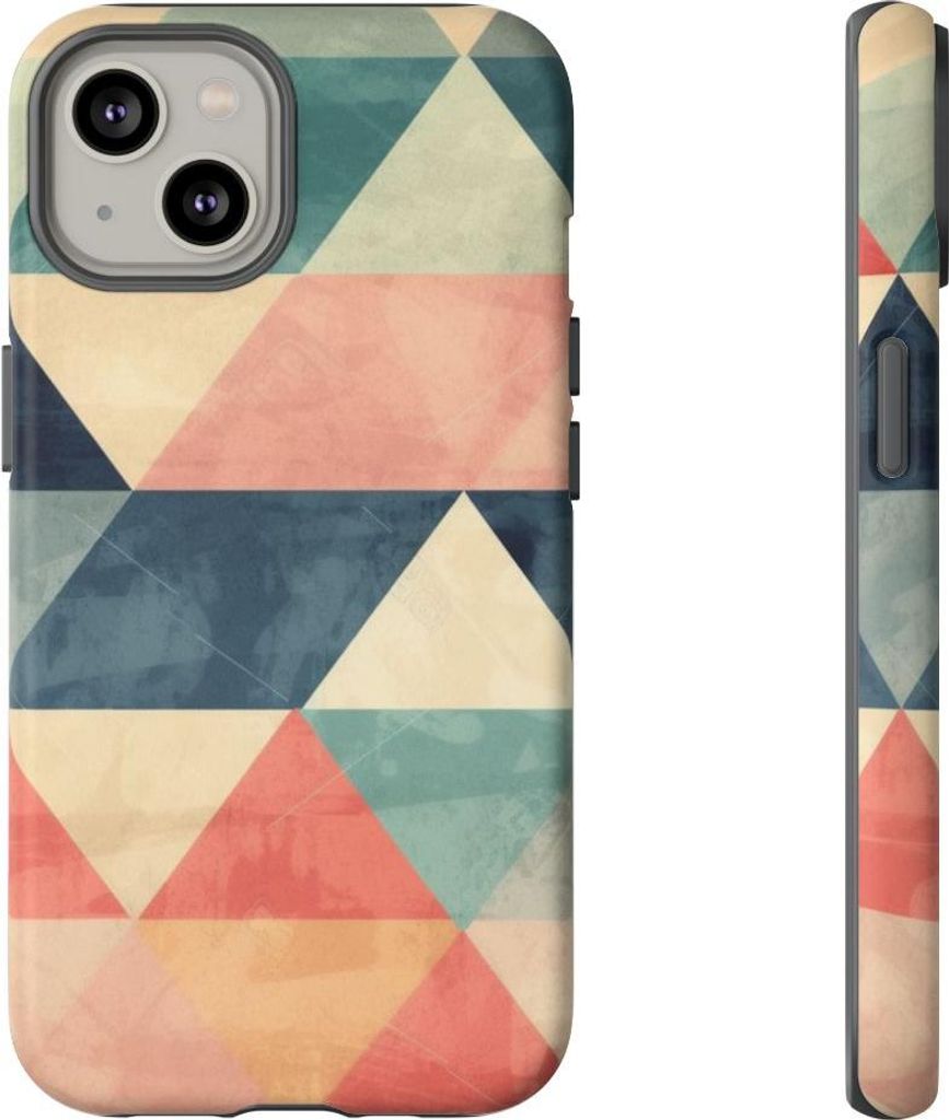 Geometrisches Dreiecksmuster in sanften Farben – Hülle Kompatibel mit iPhone 14