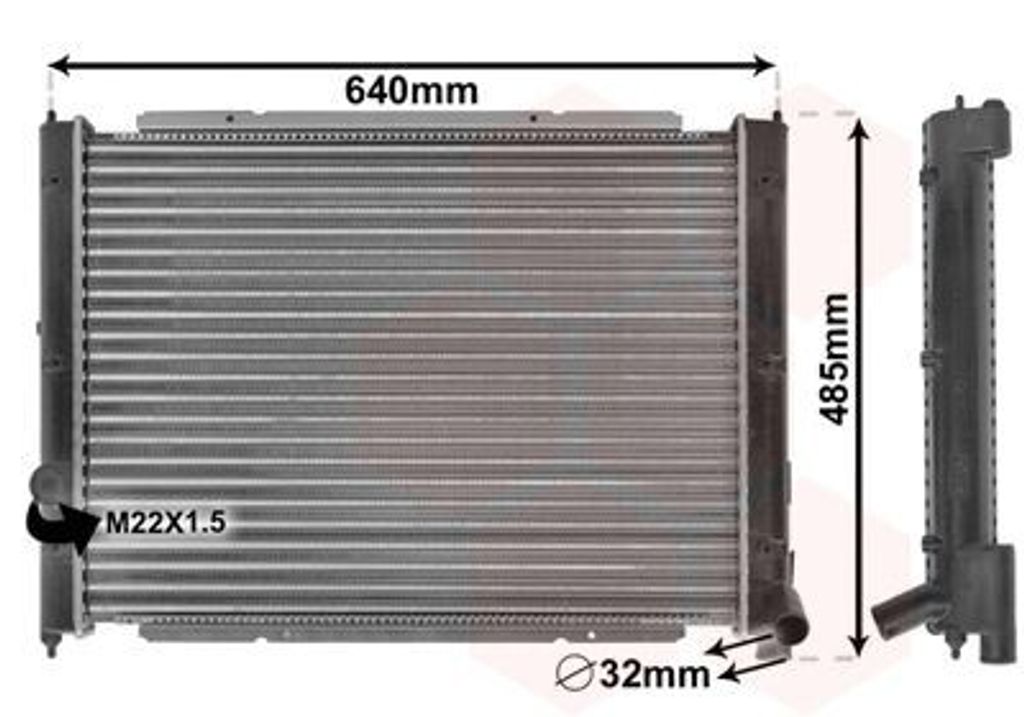 Van Wezel Wasserkühler für VW Transporter T3 1,6 - 2,1 + TD Produktbild 