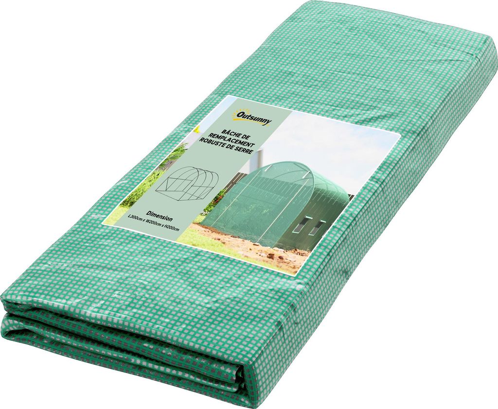 Outsunny Bâche de Rechange Serre Tunnel 6 m², bâche 3 x 2 x Image du produit 