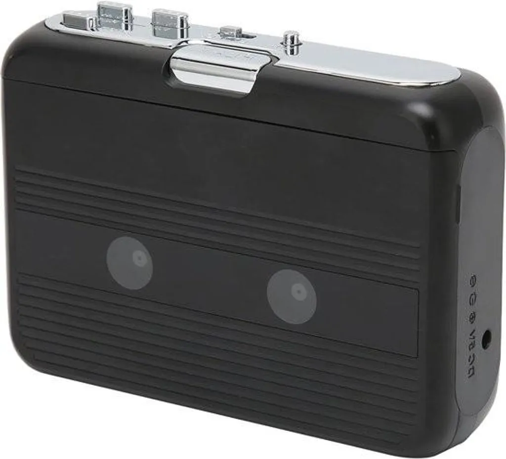 Lecteur Cassette Portable Bluetooth Noir avec Radio FM et Enregistreur