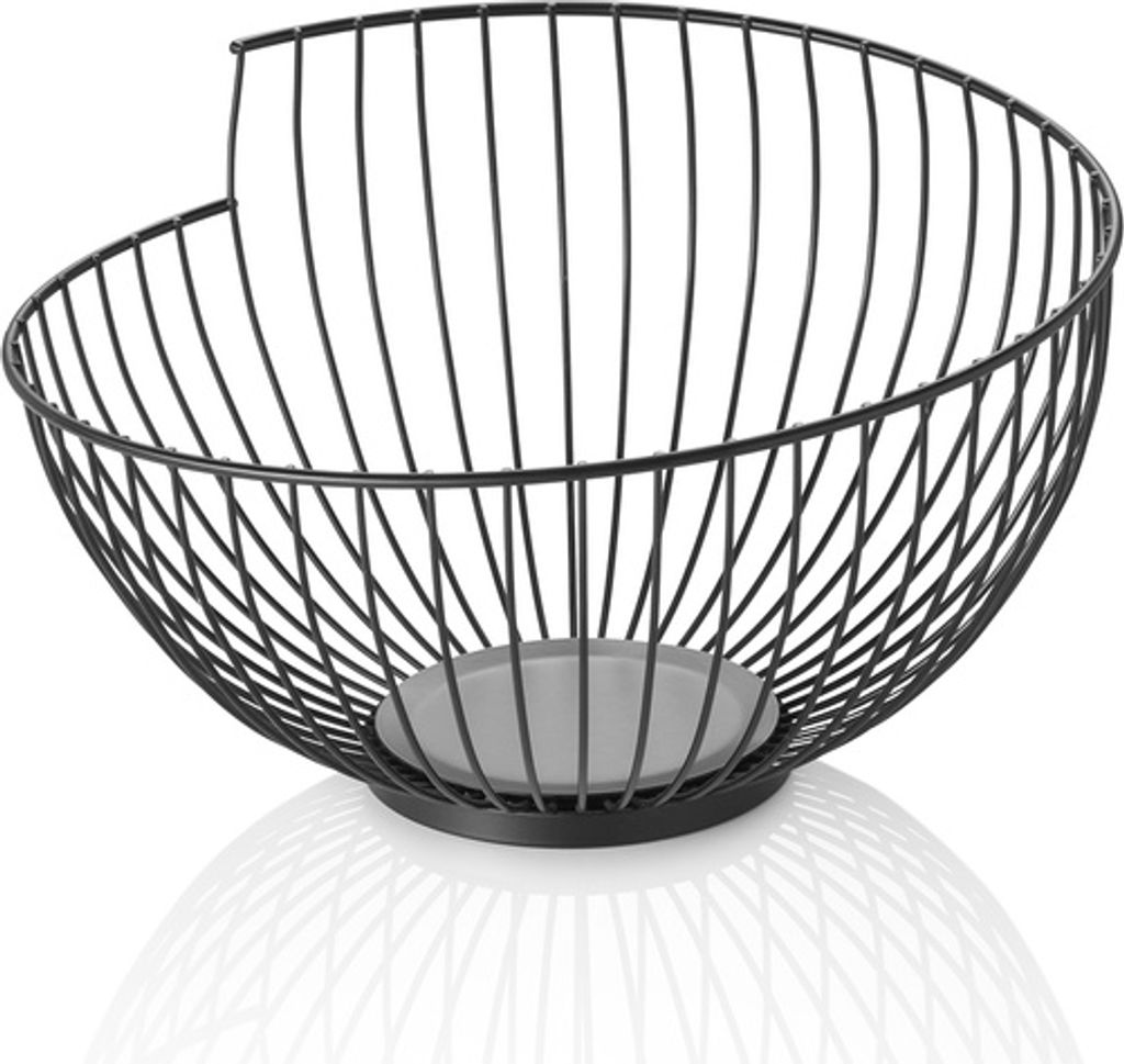 Korb, Ø 28 cm, Höhe 16,5 cm, schwarz pulverbeschichtet, Metall