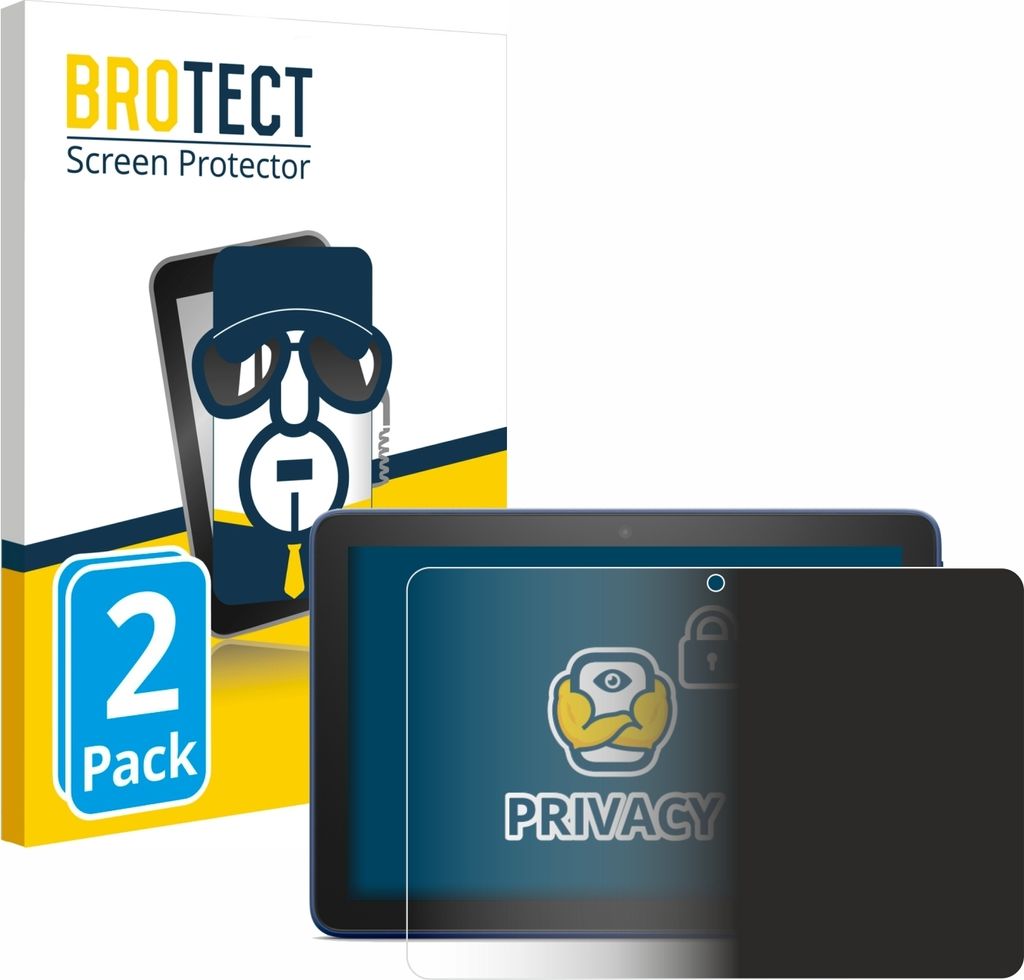 2x BROTECT Sichtschutzfolie für Amazon Fire HD 8 2022 Anti-Spy Privacy Sichtschutz Blickschutz Folie Blaulicht-Schutz